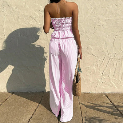 Isola | Gestreiftes Lounge-Set mit Bandeau-Top