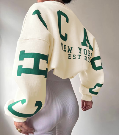 Chicago Vibes | Oversized Sweatshirt mit Druck & Streetstyle-Look