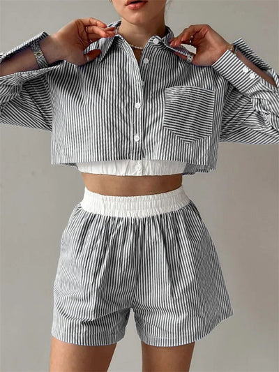 Louelle | Gestreifte Lounge Set