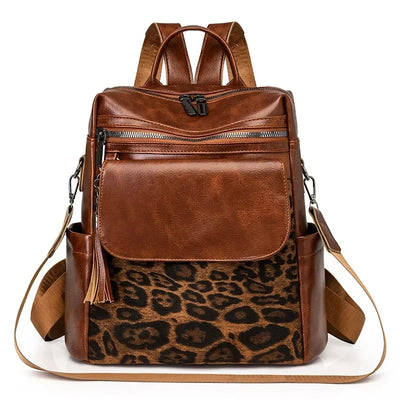 Liorra | Rucksack mit Leopardenmuster & veganen Lederdetails