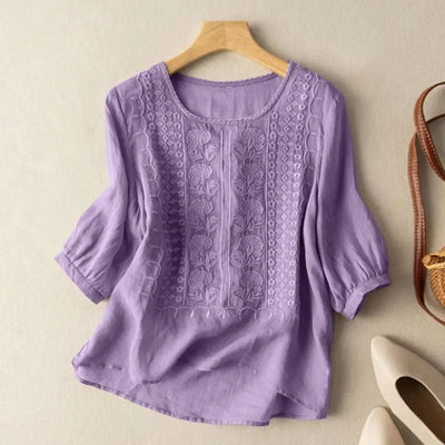 Firenze™ | Bestickte Boho-Bluse aus Baumwolle (Kleinere Passform)