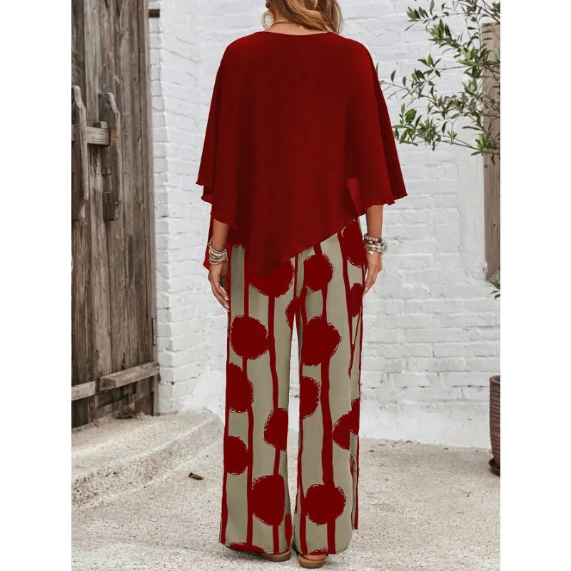 Calista | Luftiges Set mit Weit geschnittenen Hosen & Asymmetrischem Top
