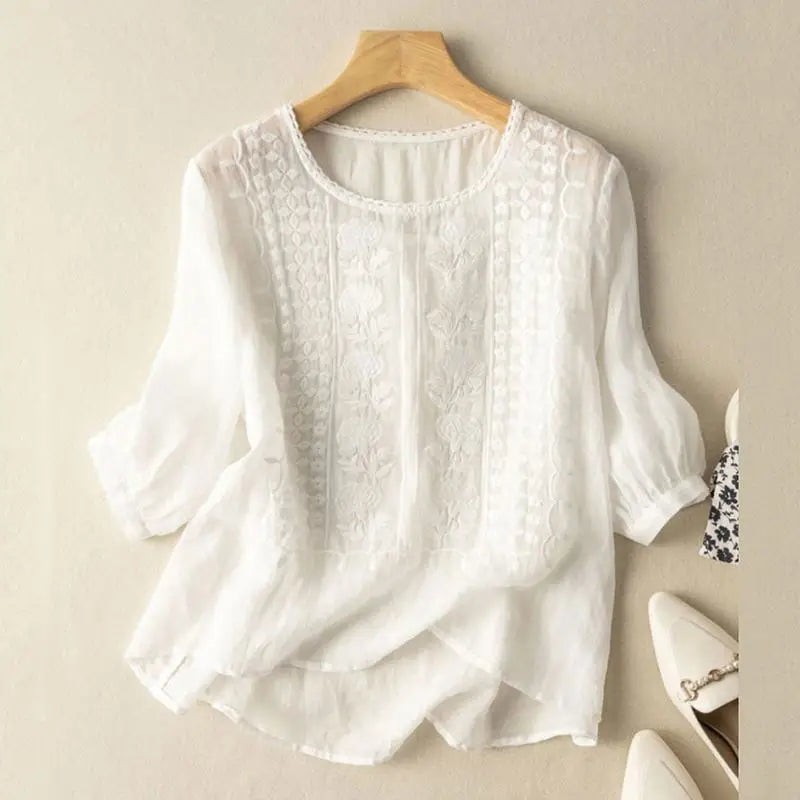 Firenze™ | Bestickte Boho-Bluse aus Baumwolle (Kleinere Passform)