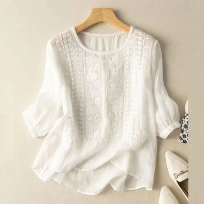 Firenze™ | Bestickte Boho-Bluse aus Baumwolle (Kleinere Passform)