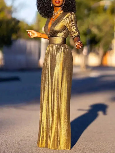 Aurélie | Metallischer Jumpsuit