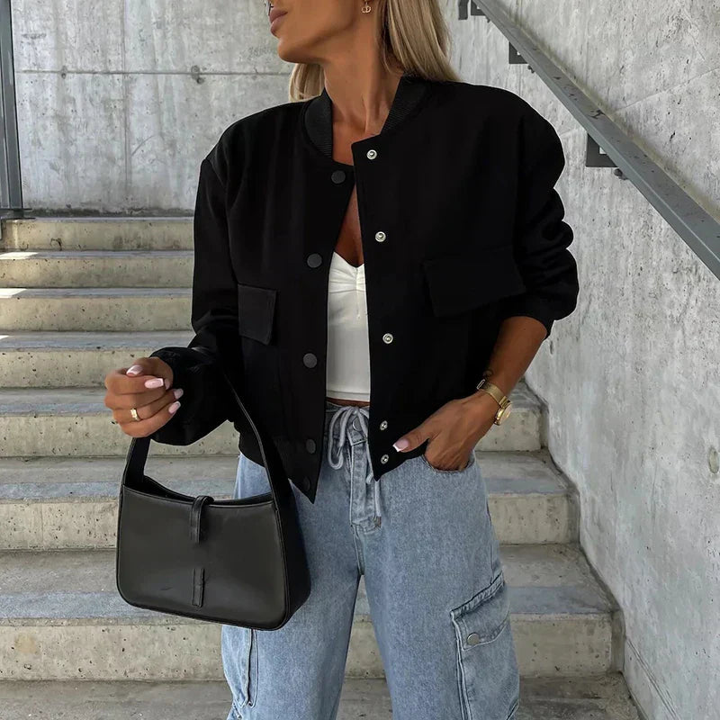 StreetMuse | Cropped Bomberjacke mit Utility-Look