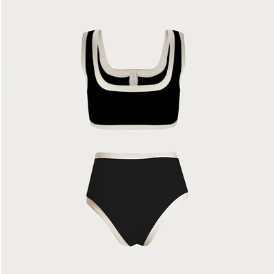 Tionna | Retro-Bikini-Set mit Knöpfen & Kontrastdetails