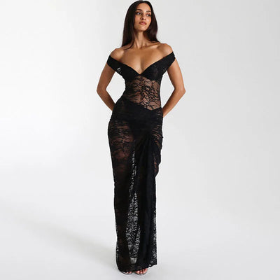 Isolde Spitzenkleid | Off-Shoulder Maxikleid
