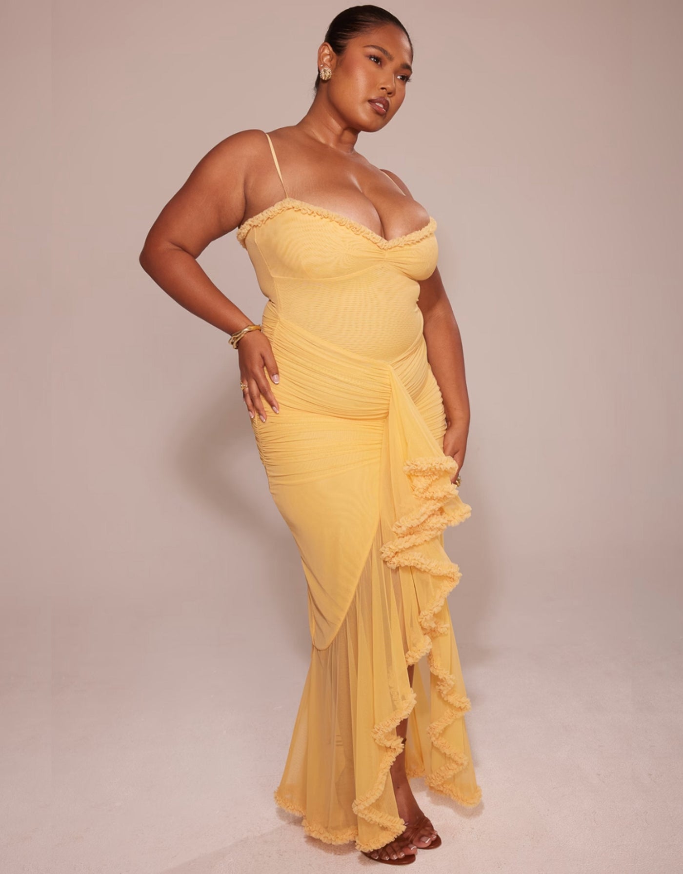 Soleil Ruffle | Maxikleid