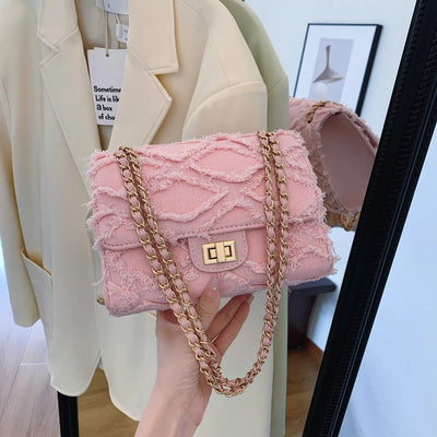 Frayla | Raffinierte Denim Schultertasche