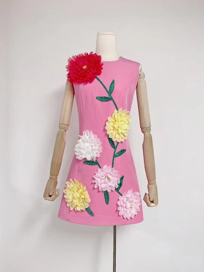 Floretta | Blumenkleid mit 3D-Effekt in Fröhlichen Farben