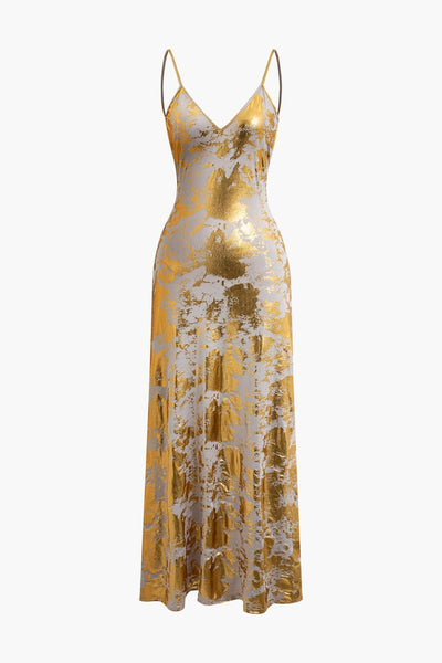 Aurelia | Abendkleid mit Goldglanz und Offenem Rücken