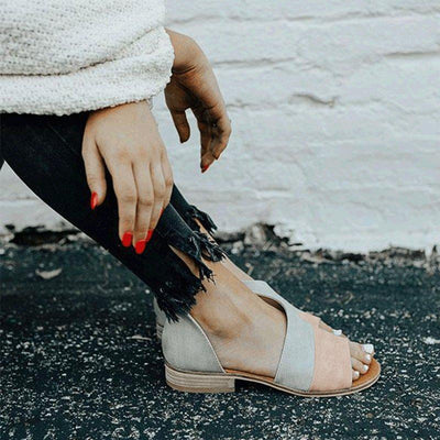 Zalirith™ – Stilvolle zweifarbige Sandalen mit offener Spitze