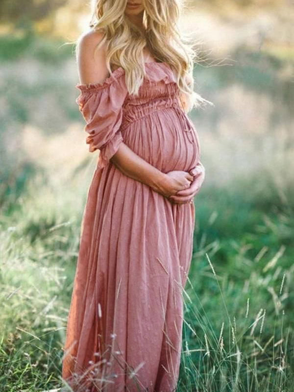 Liora | Off-Shoulder Maxi Umstandskleid