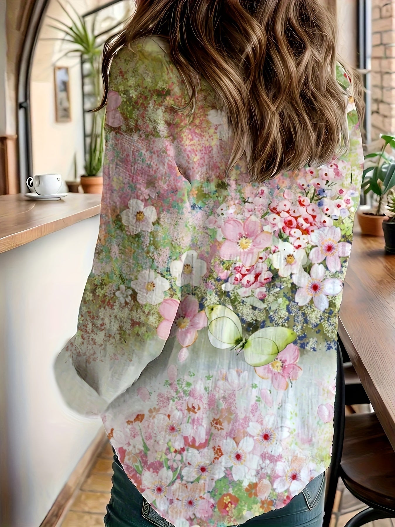 Mira™ | Langarmbluse mit Kragen und Blumenmuster