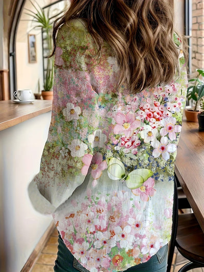 Mira™ | Langarmbluse mit Kragen und Blumenmuster