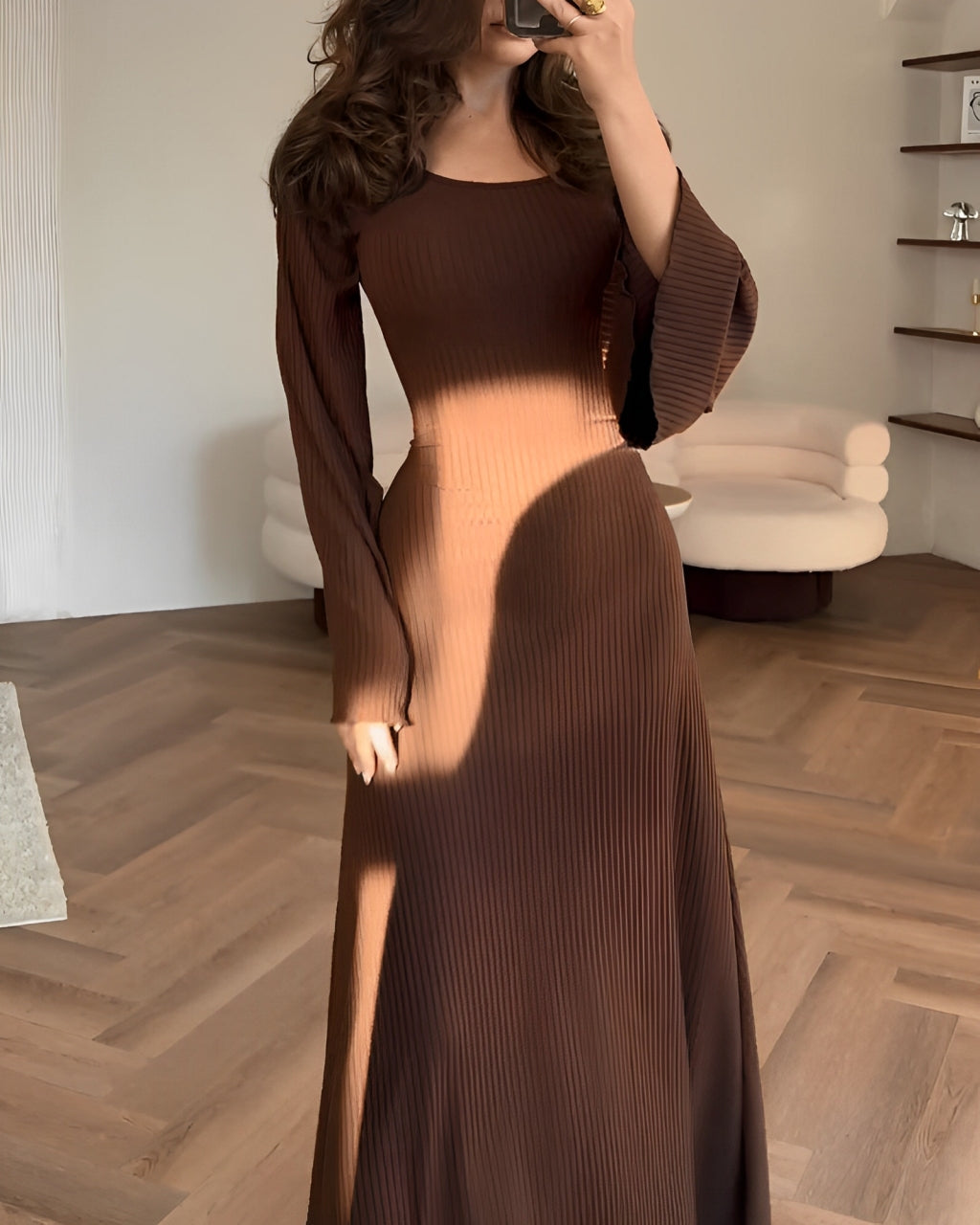 Elegantes Maxikleid aus Strick