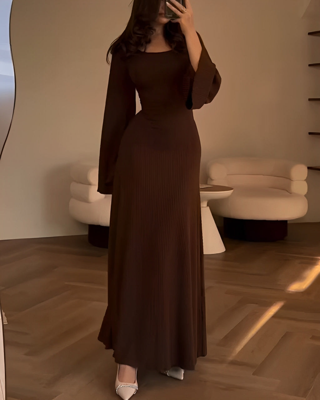 Elegantes Maxikleid aus Strick