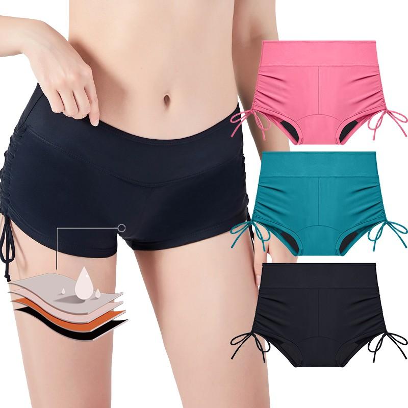 Nimira Swim | Menstruationsbeständige Schwimmshorts mit Hohem Bund & Auslaufsicherer Innenlage