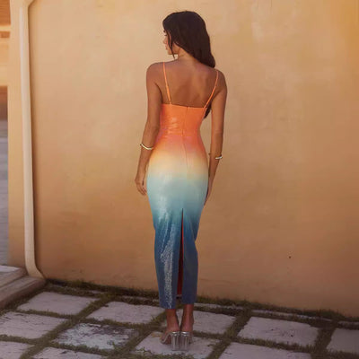 Ombre Sunset | Midi Kleid