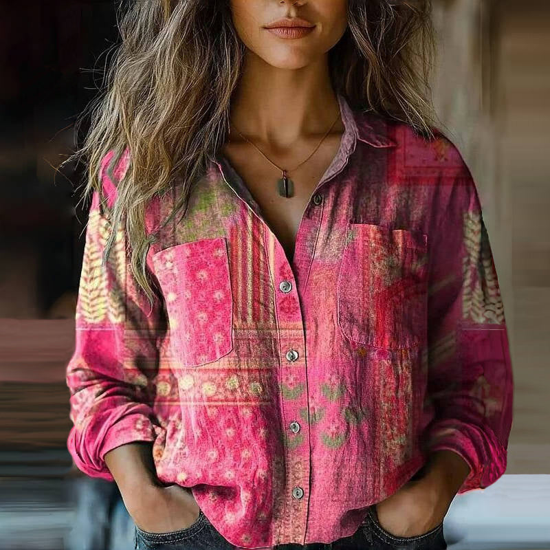 Mira™ - Vintage Bedruckte Bluse