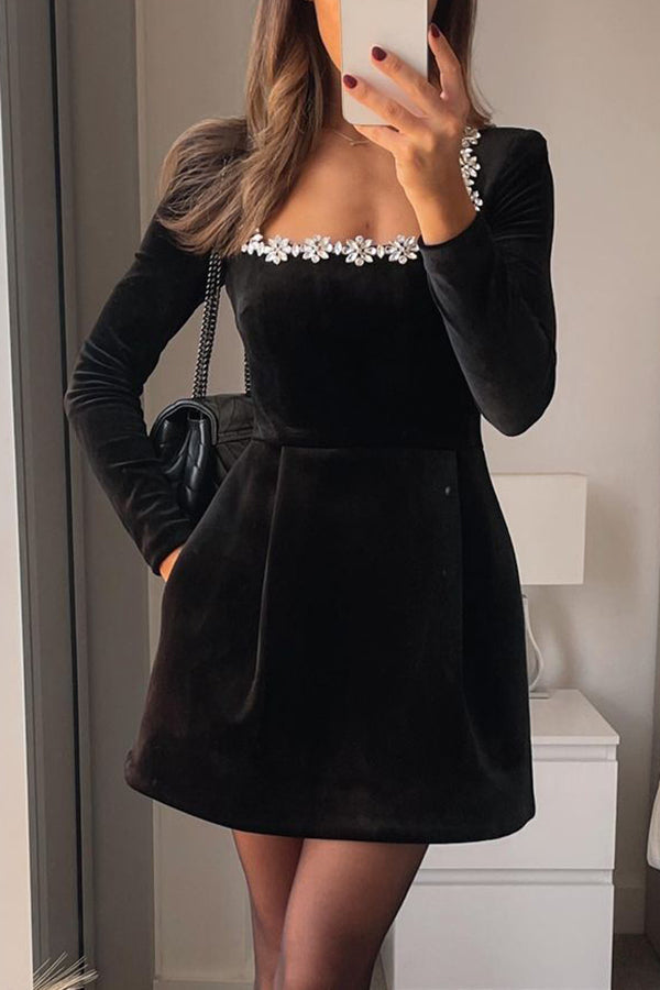 Barbara™ | Mini Kleid aus Samt