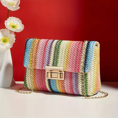 Liora | Geflochtene Handtasche mit Goldener Kette