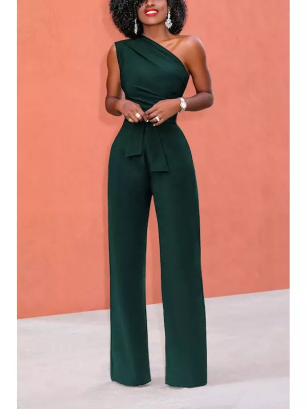 Juvéna | Eleganter Ein-Schulter Jumpsuit mit Schleifendetail – Festlich & Weiblich