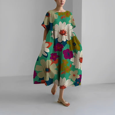 Adelia - Blumenmuster Boho Kleid