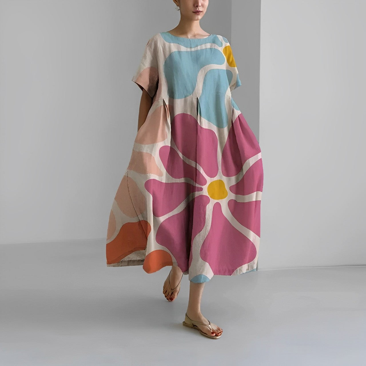 Adelia - Blumenmuster Boho Kleid