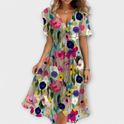 Annegret™ | Damenkleid mit V-Ausschnitt