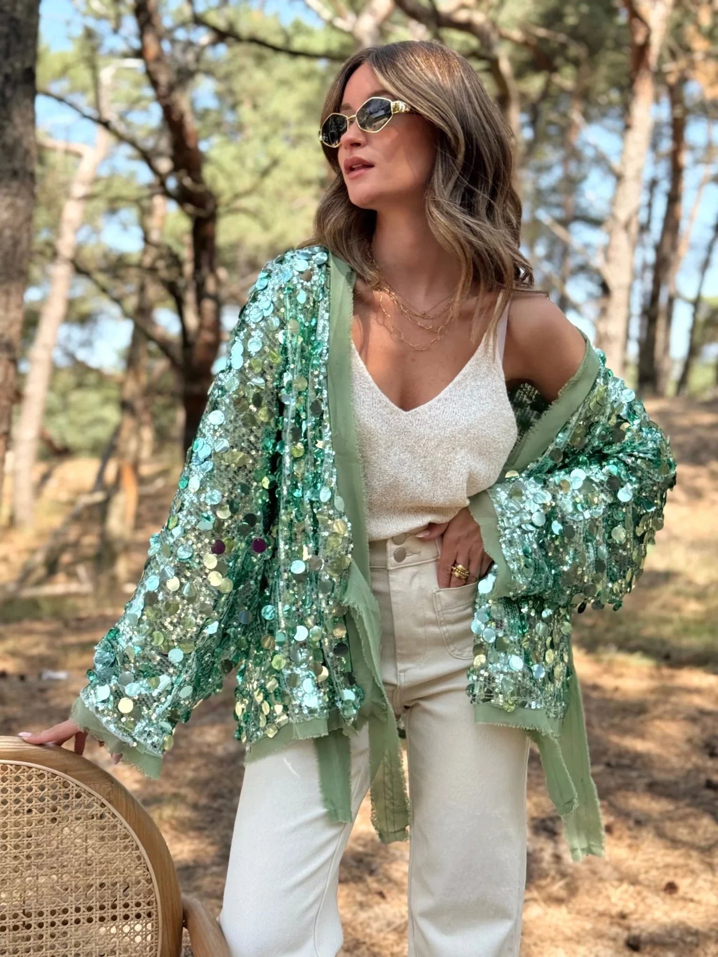 Noreva | Pailletten-Kimono für Sommer- und Herbststyling