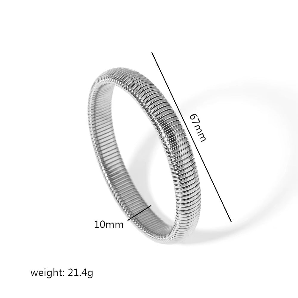 Glow Snake | Brede Snake Armband in Gold oder Silber – 8 bis 16 mm