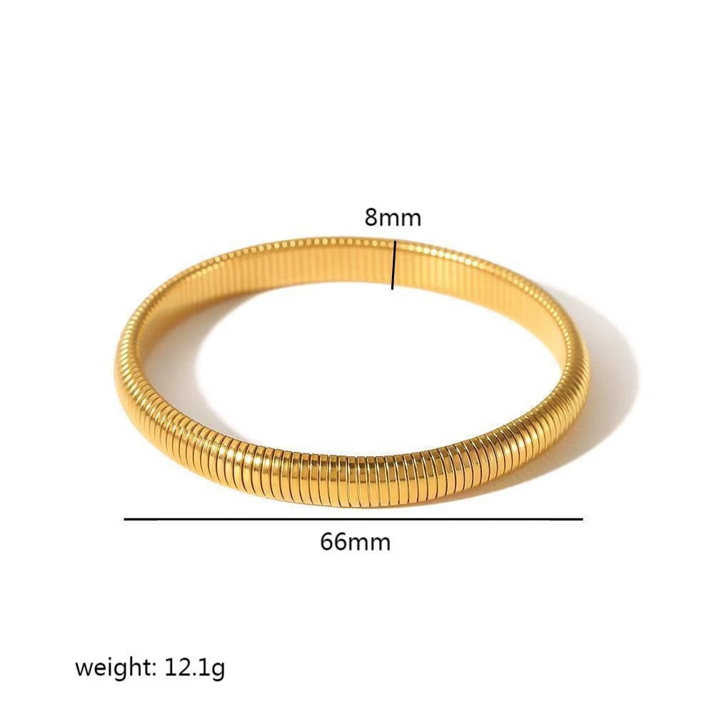 Glow Snake | Brede Snake Armband in Gold oder Silber – 8 bis 16 mm