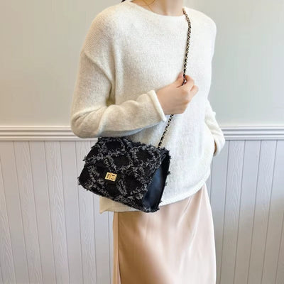 Frayla | Raffinierte Denim Schultertasche