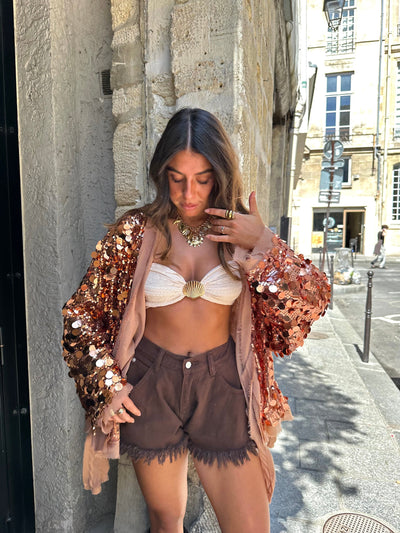 Noreva | Pailletten-Kimono für Sommer- und Herbststyling