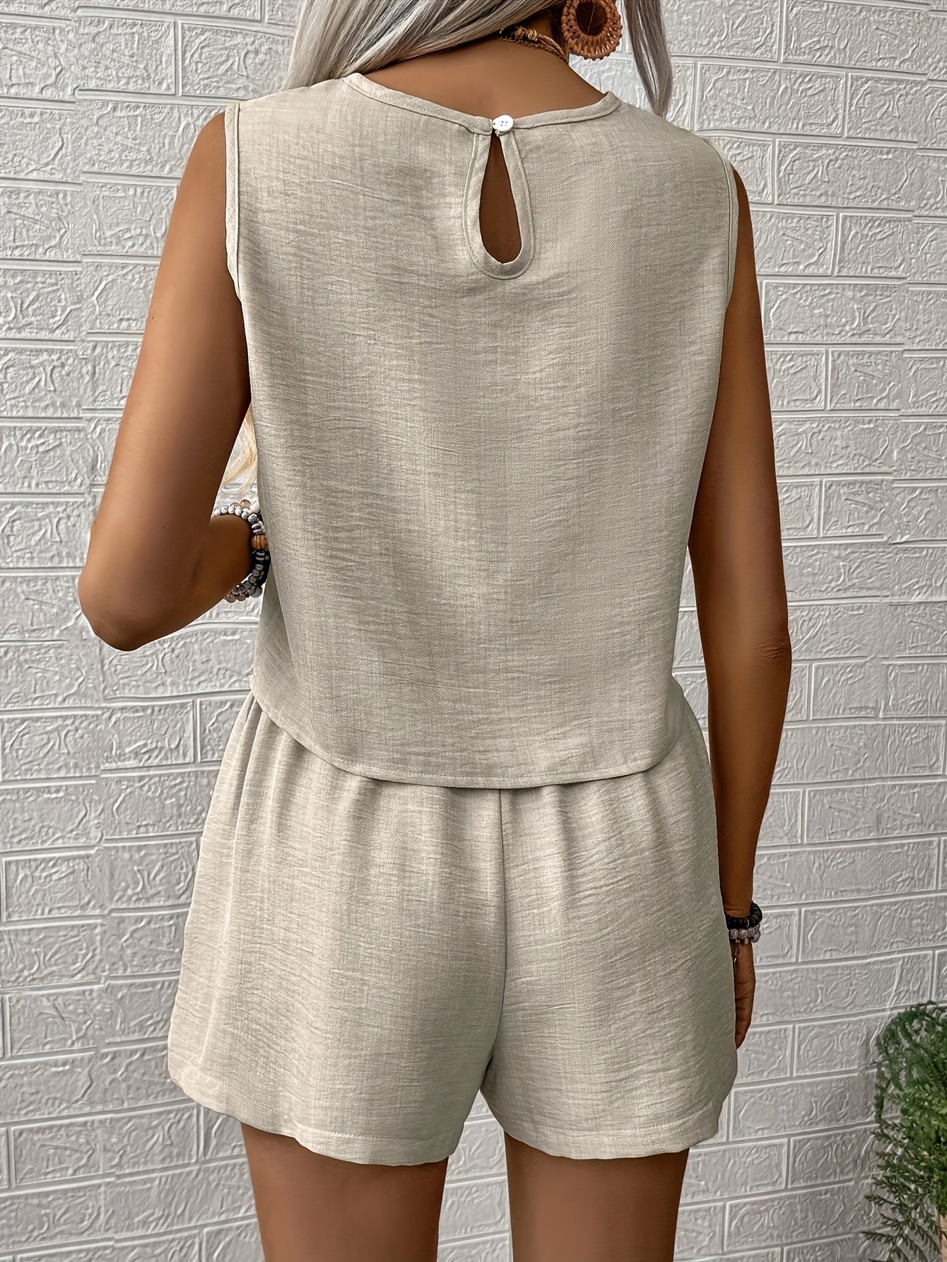 Aurellie | Ärmelloses Sommer-Set mit Rundhalsausschnitt und Relaxed Fit