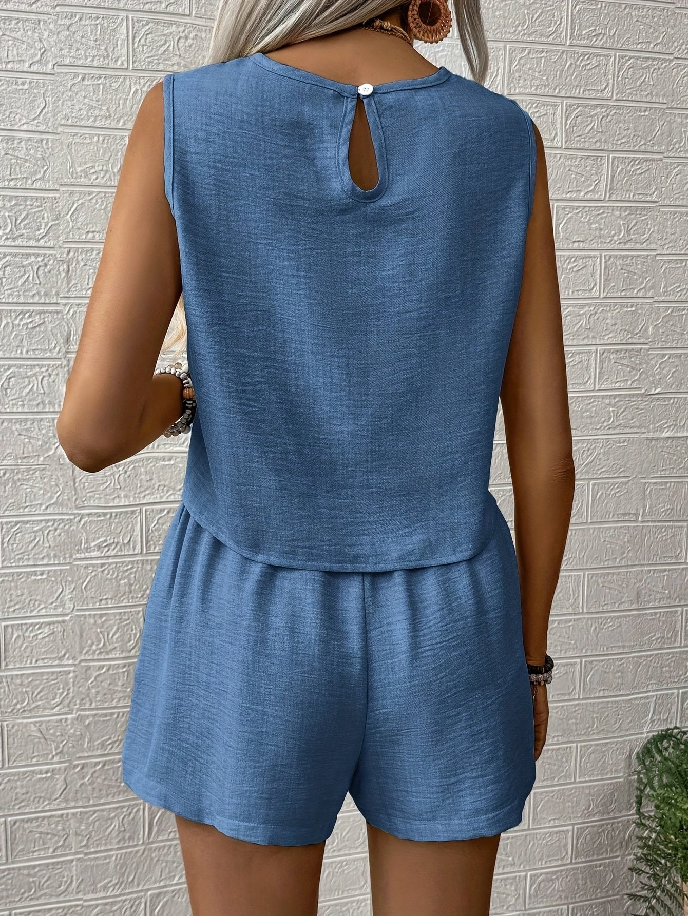 Aurellie | Ärmelloses Sommer-Set mit Rundhalsausschnitt und Relaxed Fit