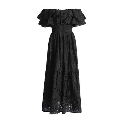 Soleia | Off-Shoulder Broderie Kleid