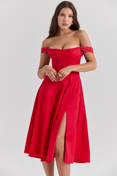 Lilia Corset | Midi Kleid