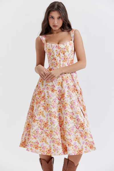 Lilia Corset | Midi Kleid