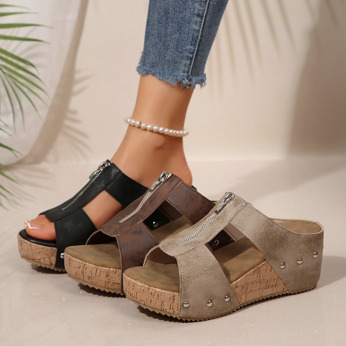 🔥2025 Neu 50% Rabatt Hot Sale🔥Orthopädische Sandalen mit offener Zehe und Keil in Mode