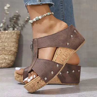 🔥2025 Neu 50% Rabatt Hot Sale🔥Orthopädische Sandalen mit offener Zehe und Keil in Mode