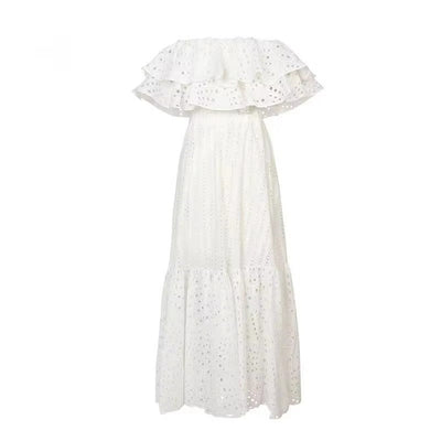 Soleia | Off-Shoulder Broderie Kleid