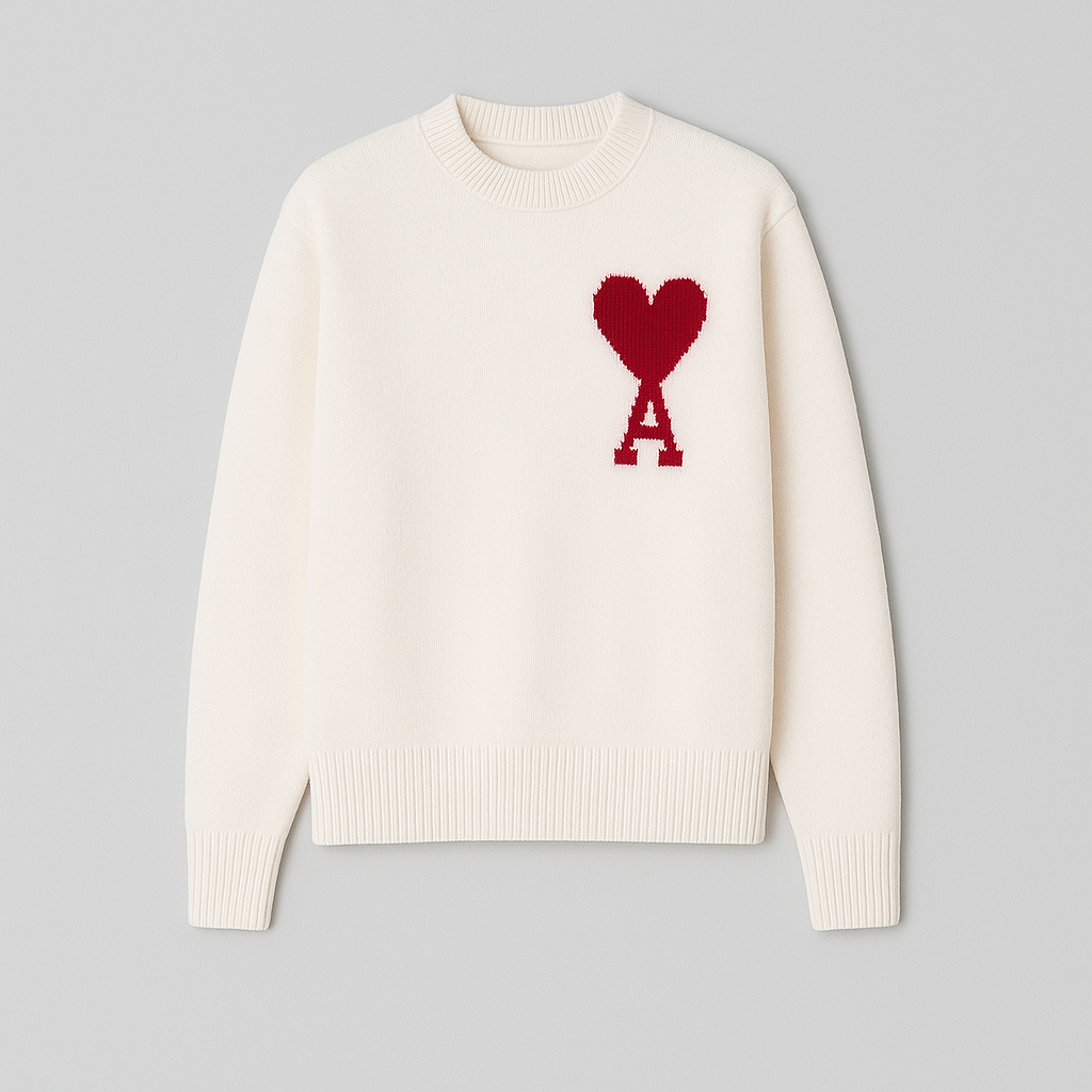 Amaria | Pullover mit Herz-und-Buchstaben Detail in Verschiedenen Farben – Stilvoll & Bequem