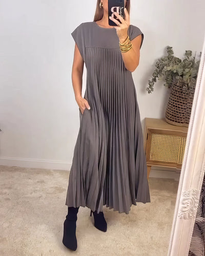 Einfaches Plissiertes Kleid ohne Ärmel