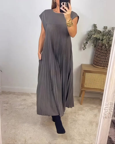 Einfaches Plissiertes Kleid ohne Ärmel