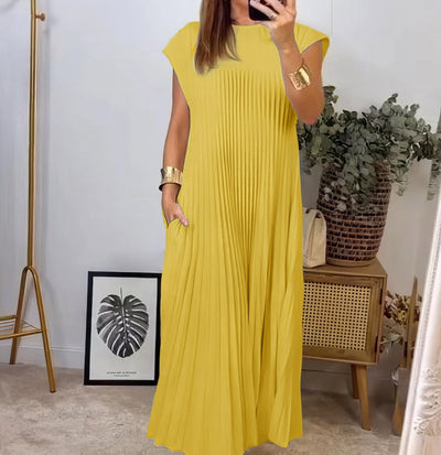 Einfaches Plissiertes Kleid ohne Ärmel