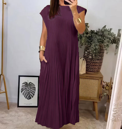 Einfaches Plissiertes Kleid ohne Ärmel