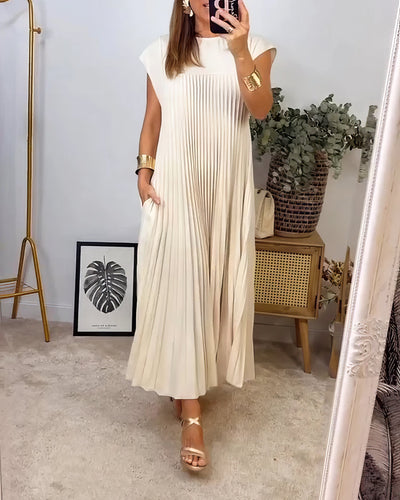 Einfaches Plissiertes Kleid ohne Ärmel